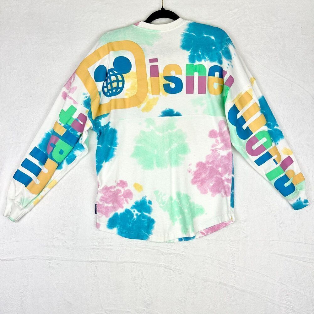 Walt Disney World Spirit Jersey Tie Dye Paint Long Sleeve Tee Shirt Size XS